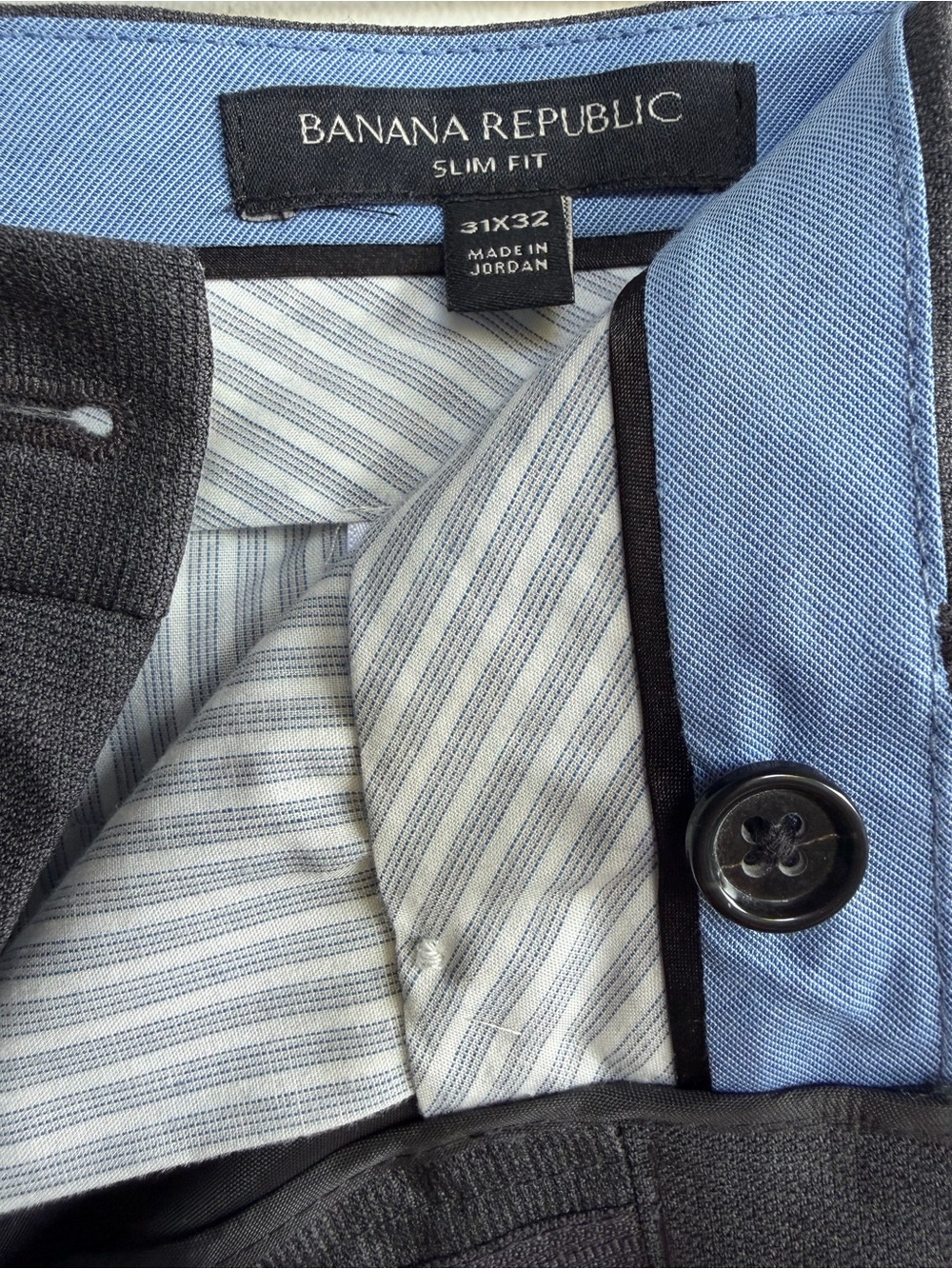 Banana Republic Men's Charcoal Gray Dress Pants - Slim Tailored Fit, 31 x 32